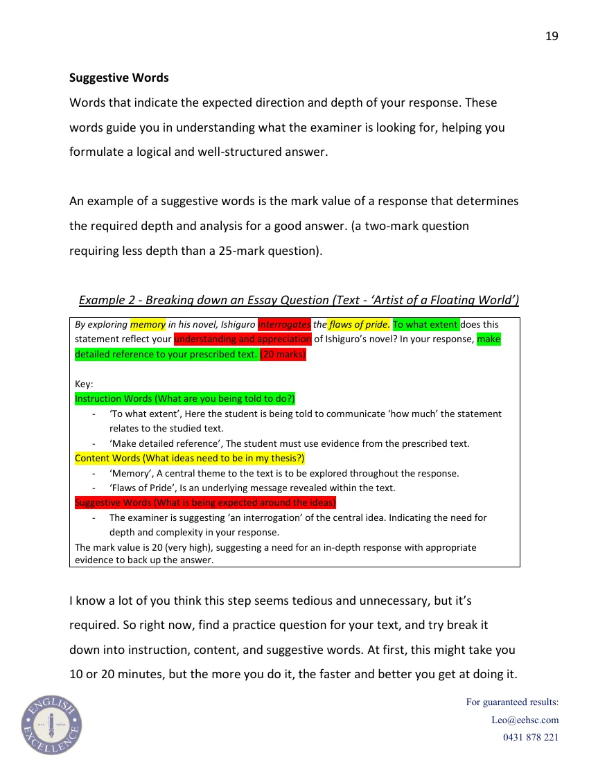 Sample page from The Guide to HSC English