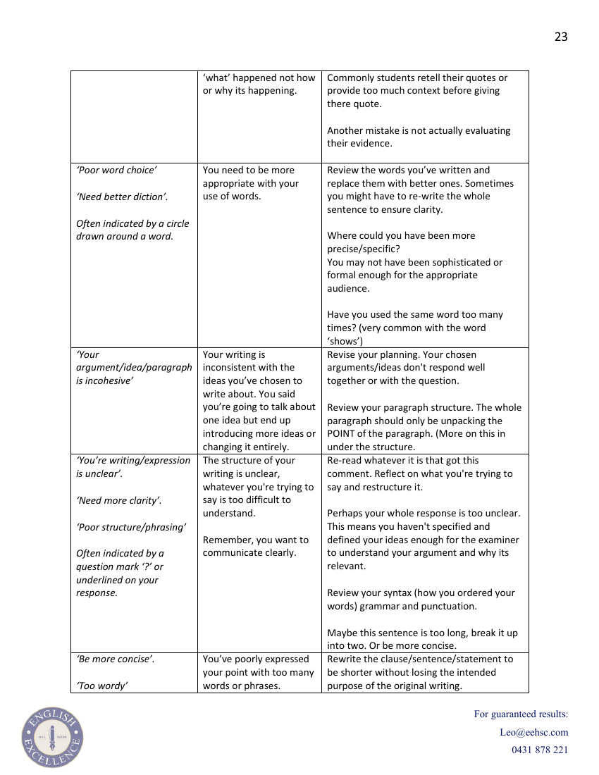Another sample page from The Guide to HSC English