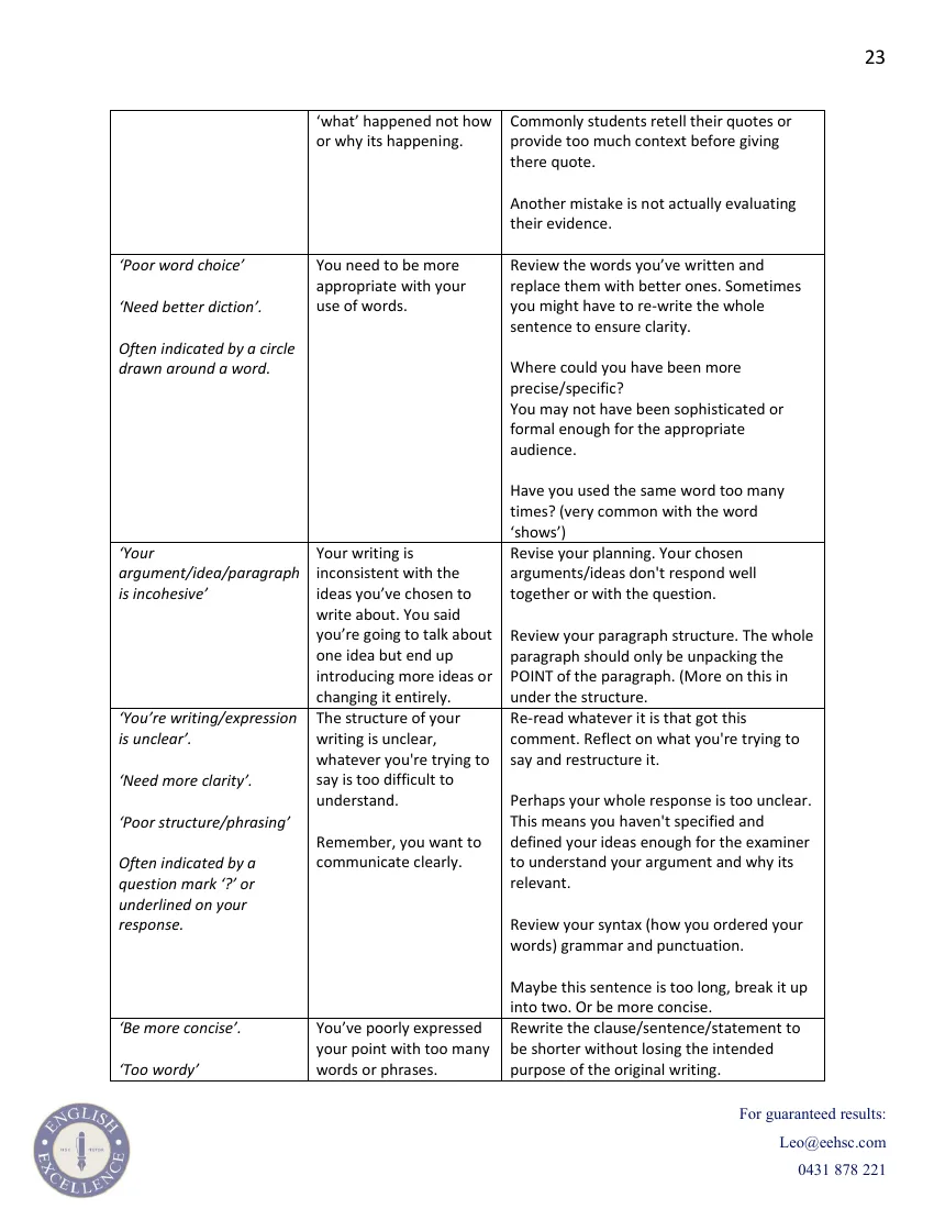 Another sample page from The Guide to HSC English